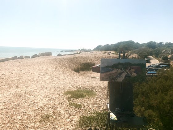 Houses at Climping Beach