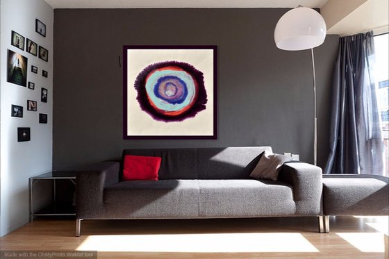 AMETHYST  abstract RESIN painting large size 100x100, framed