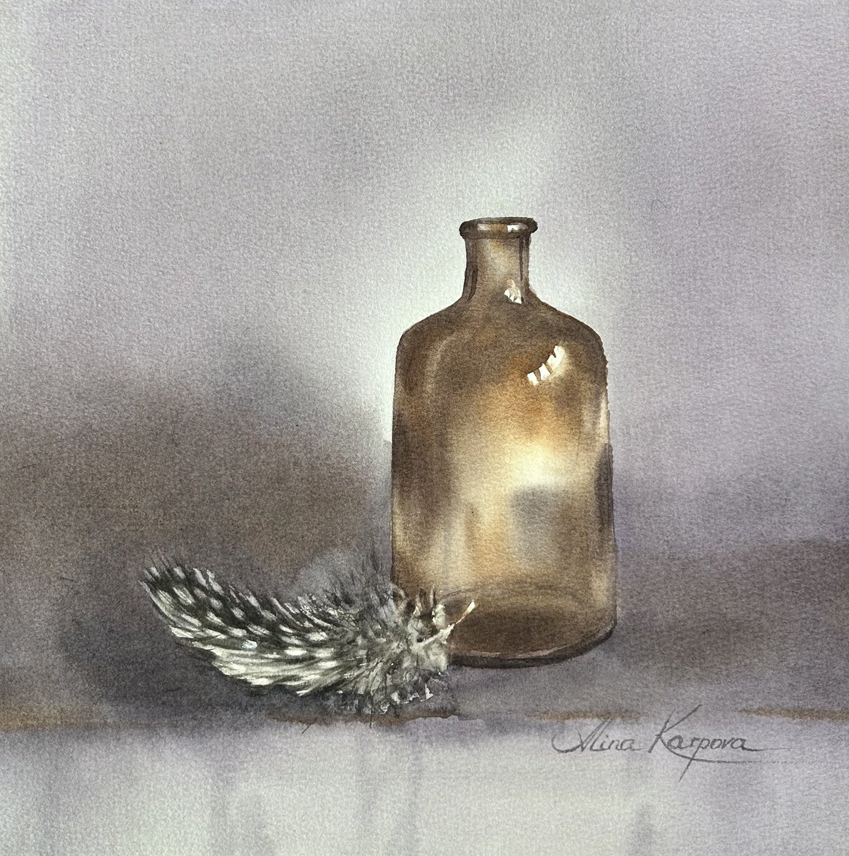 Glass and feather by Alina Karpova