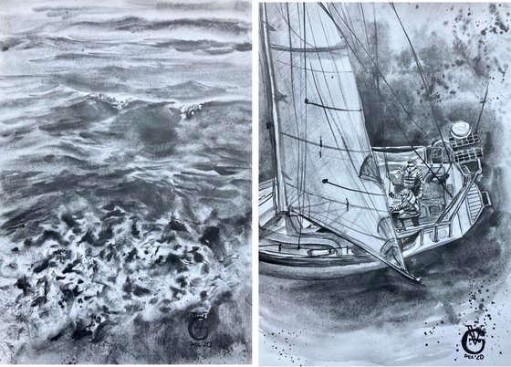 GRAPHITE YACHTING - diptych