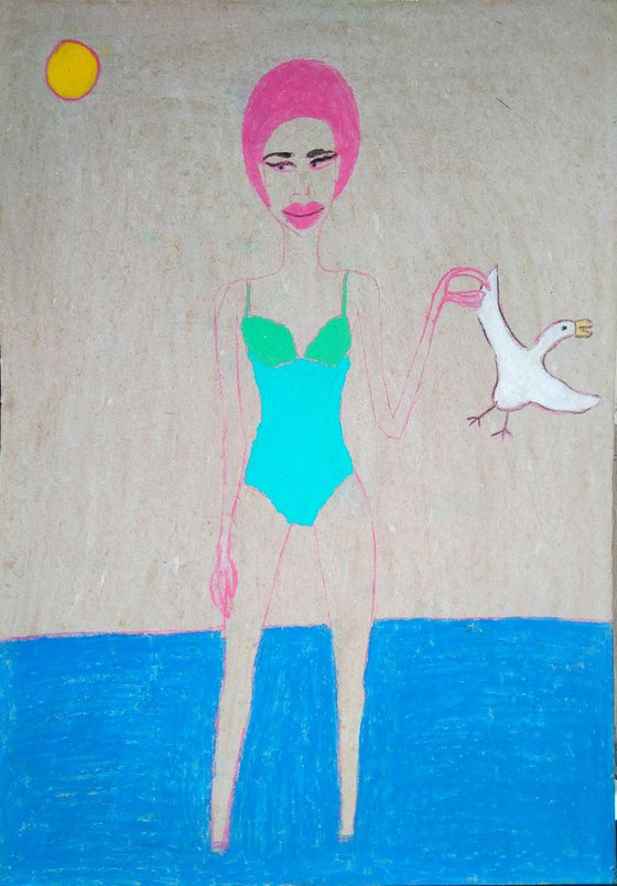 Girl with vegeto vascular dystonia caught a seagull