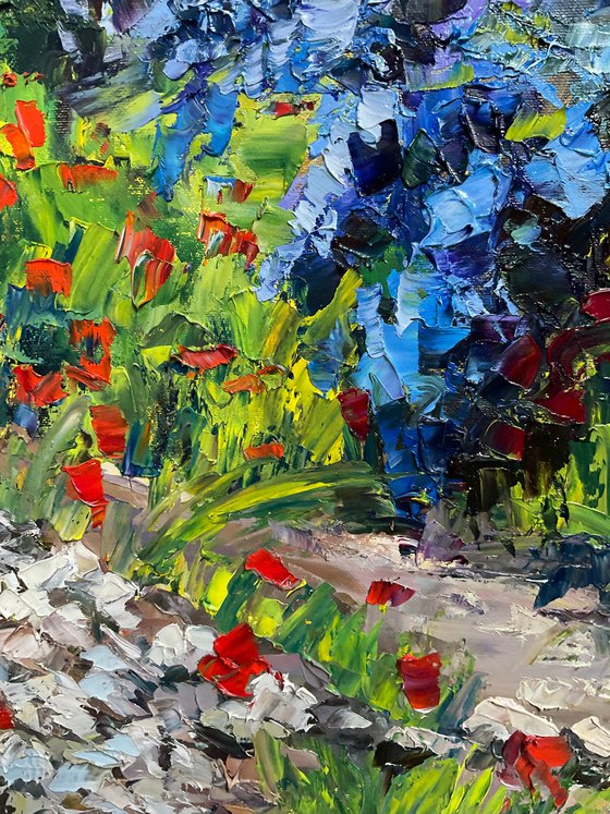 Lilac valley with popies 2