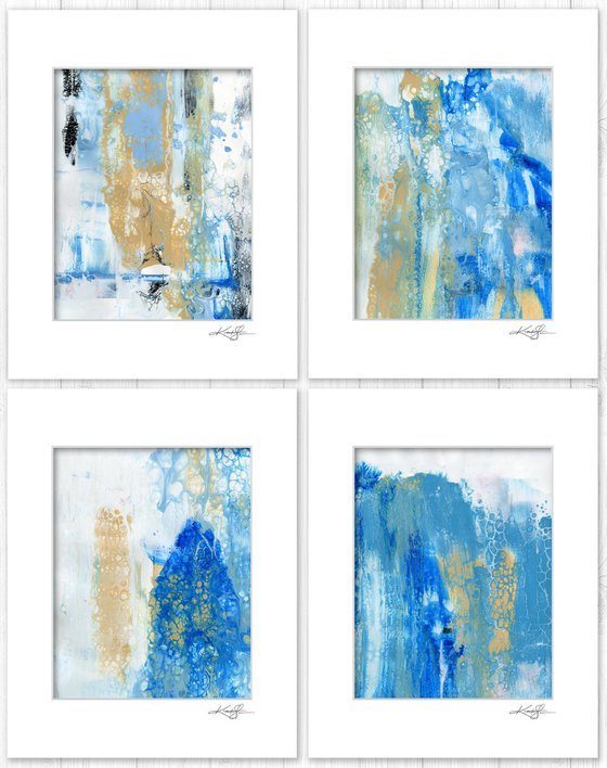 Song Of The Journey Collection 9 - 4 Abstract Paintings in mats by Kathy Morton Stanion