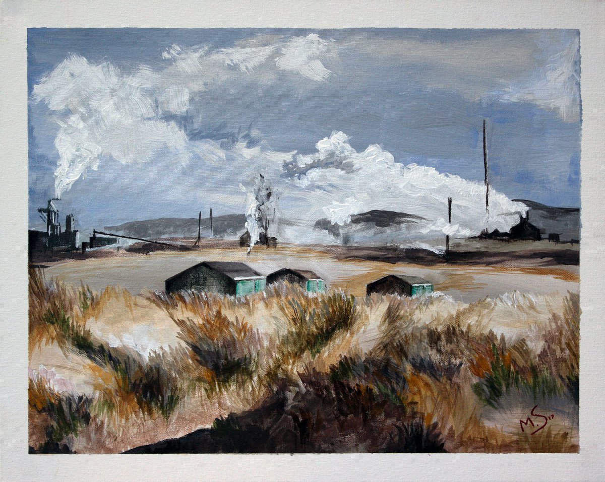 Photorealistic Landscape Acrylic Painting By Mark Skirving, 18 X 14", Hartlepool, Original Artwork