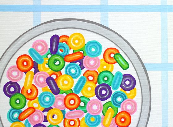 Froot Loops Cereal Pop Art Painting on Canvas