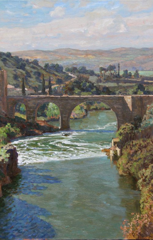 Toledo. San-Martin bridge by Anatolii Korobkin