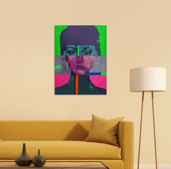 "lady's face in Green"