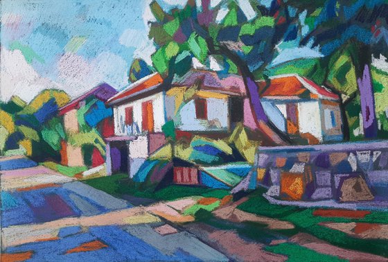 Summer day in a village street