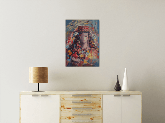 Armenian Girl   (50x70cm, oil/canvas, abstract portrait)