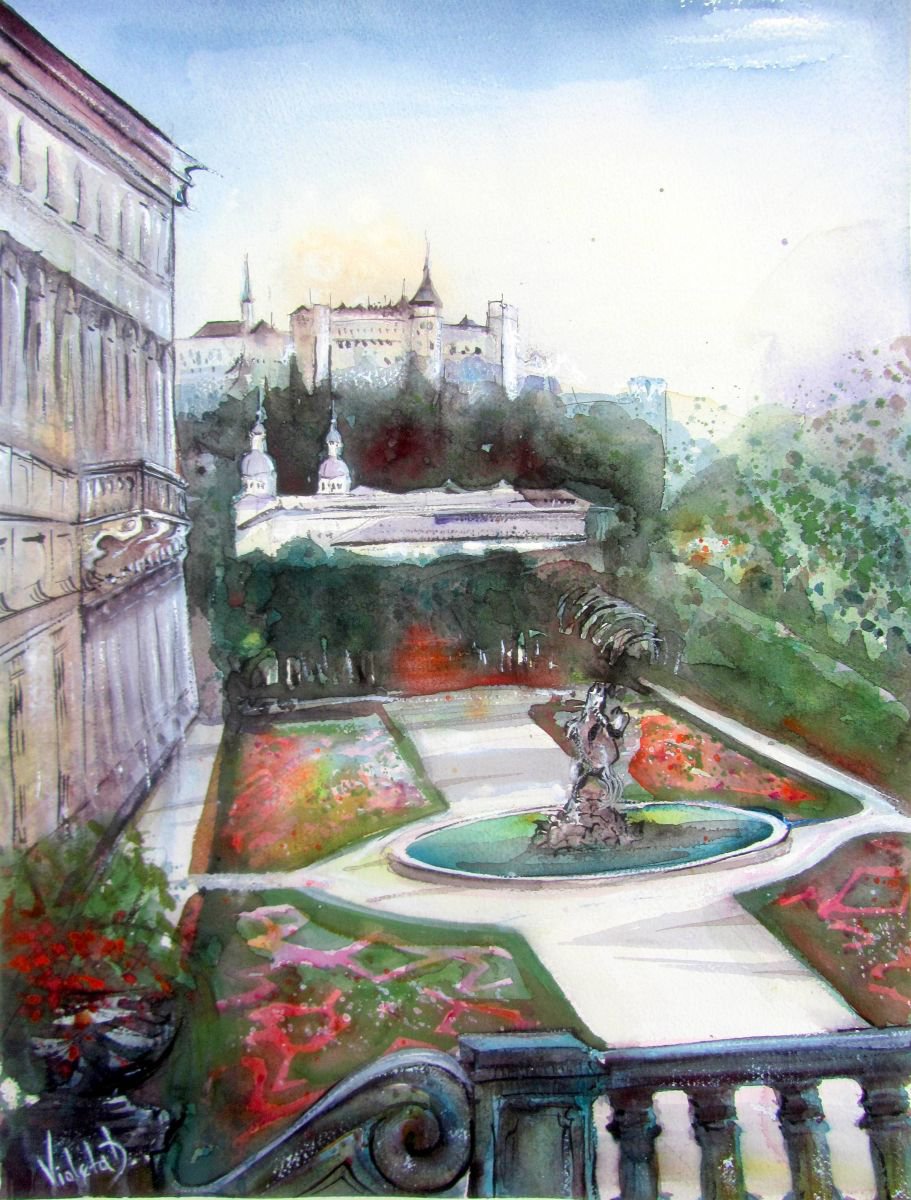 The Mirabell Palace Garden by Violeta Damjanovic-Behrendt