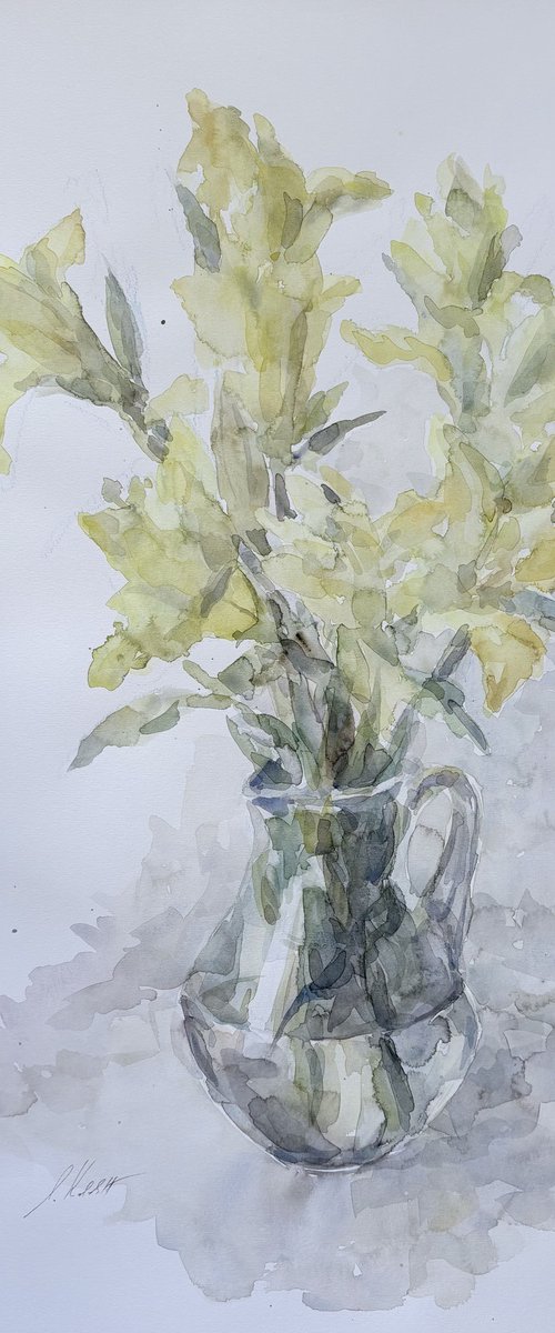 Lilies 42x59 cm by Elena Klyan