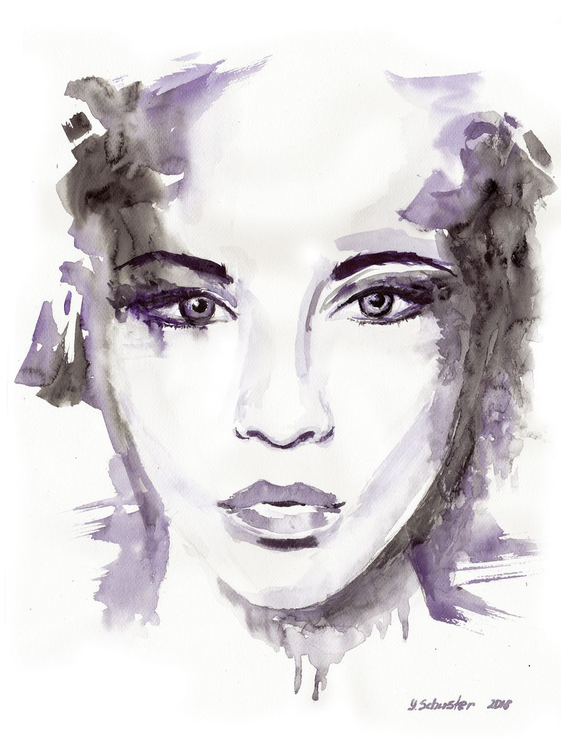 Abstract Watercolour Women S Portraits Series B Artfinder
