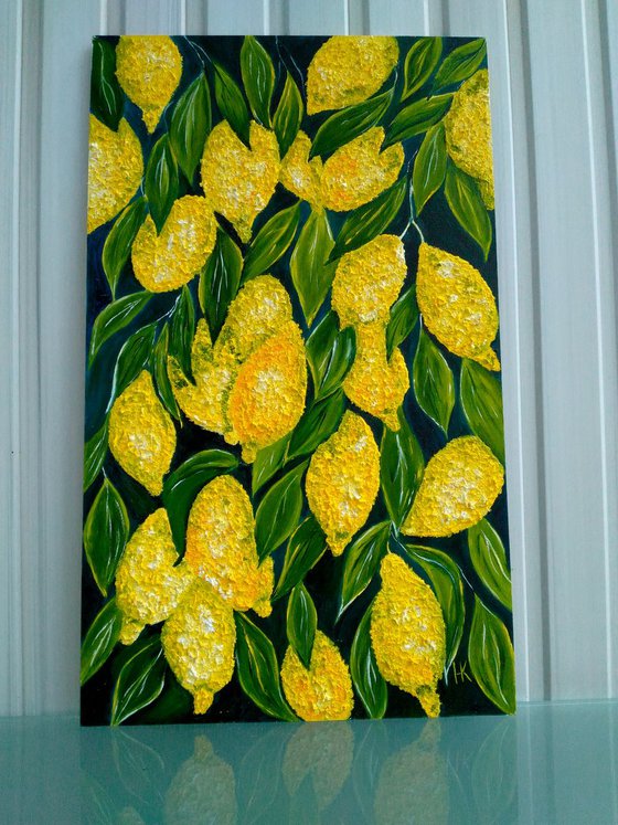 "Lemons paradise" 30*50cm\12*20"\lemons on branch