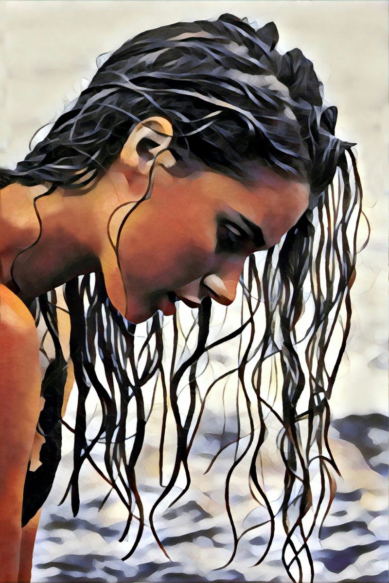 Impressionistic Portrait Acrylic Painting By Nicolas Goia, 35 X 47", Mermaid, Original Artwork