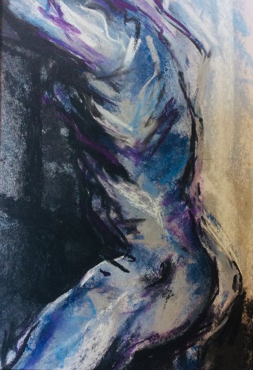 Male Nude in the Blues by Sheila Volpe
