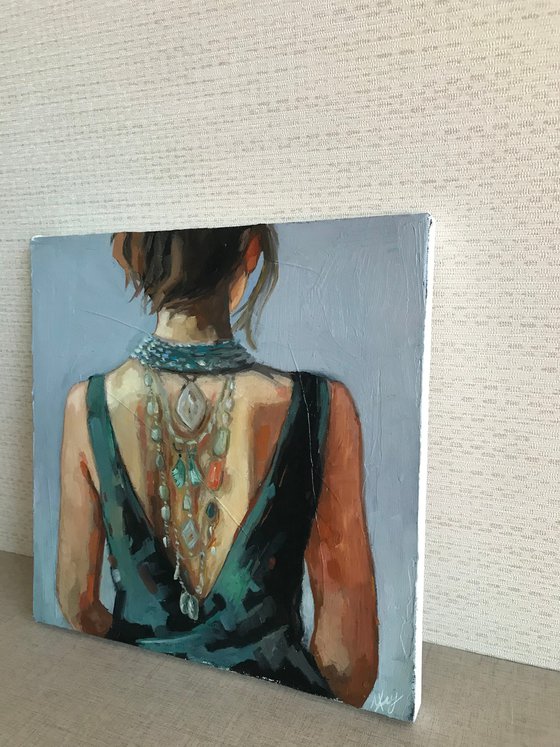 Woman from back  22x22cm
