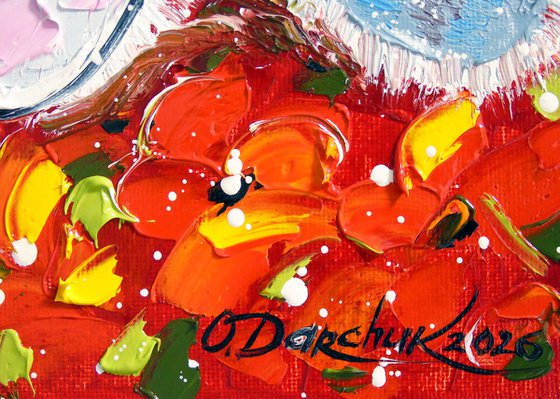 Cat in a flower paradise