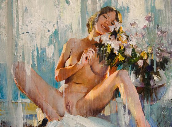 "Bells are blooming" 30x40 unframed
