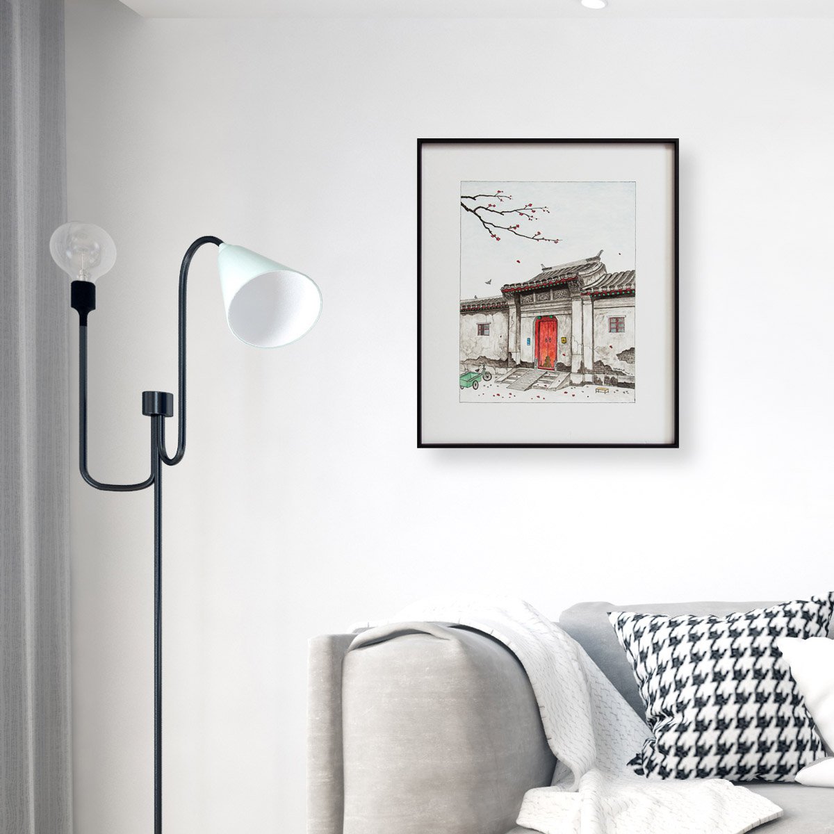 Photorealistic Painting , Beijing Hutong No.8 By Yuan Hua Jia, 18 X 21, Artwork For Sale On Artfinder