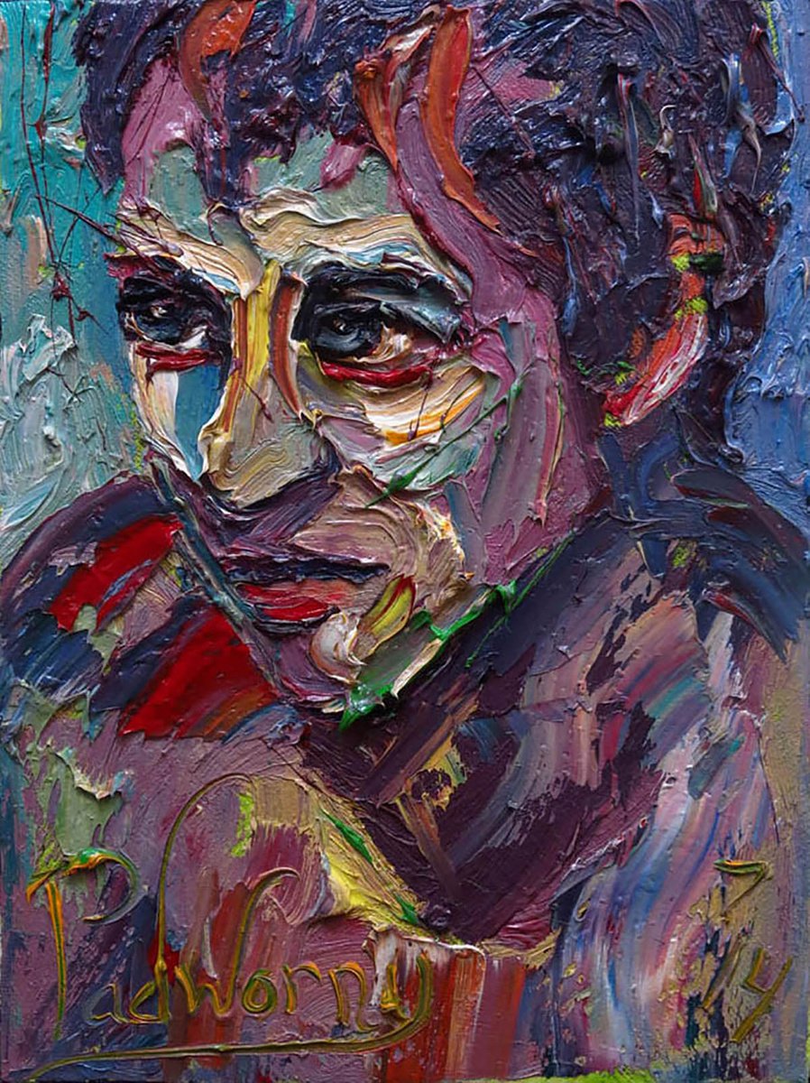 Original Oil Painting Abstract People Portrait Expressionism Eyes by David Padworny