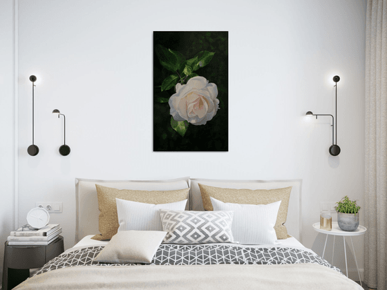 "Awe"  rose flower  liGHt original painting  GIFT (2018)