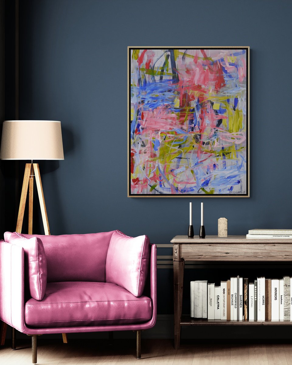 Impressionistic Abstract Acrylic Painting By Daniela Schweinsberg, 31 X 39, Tune Of Spring 4, Original Artwork