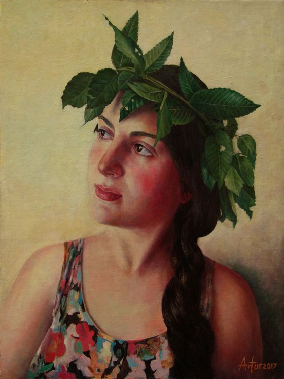 Girl with a wreath