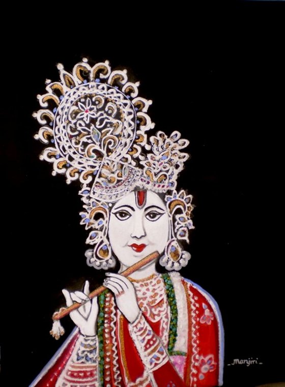 Lord Krishna - Textured portrait of supreme Hindu god