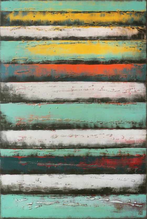 Colorful Abstract Painting - Vertical Panels Light - Ronald Hunter - 19S