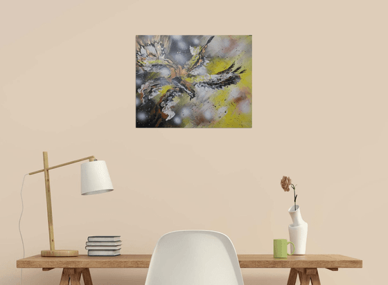 The Bird of Luck, Sky, Gift idea, Abstract Art, Wall Decor