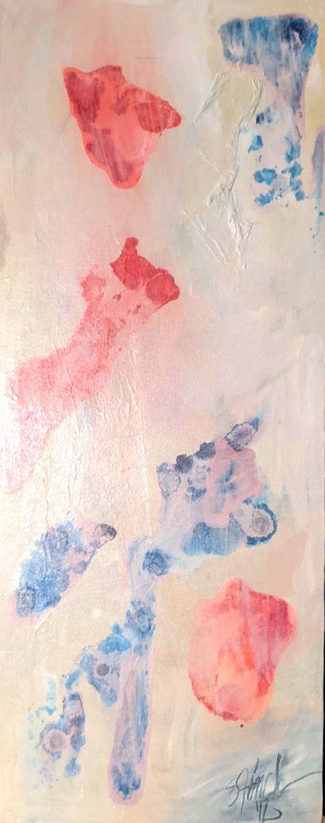 Abstract Painting By Shelli Finch, 12 X 30", Last Time I Listen To You, Original Artwork