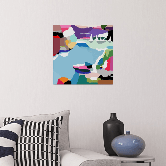 Distant sailboats 43x43cm