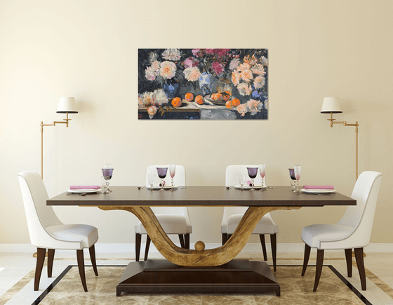 Still Life with Peonies and Oranges
