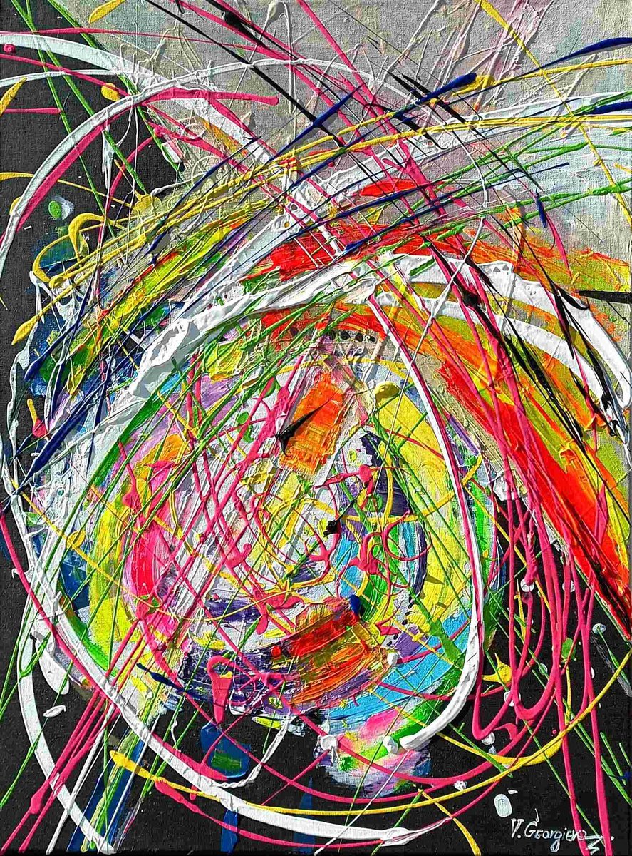 Abstract Acrylic Painting By Vanya Georgieva, 24 X 31", Portal, Original Artwork