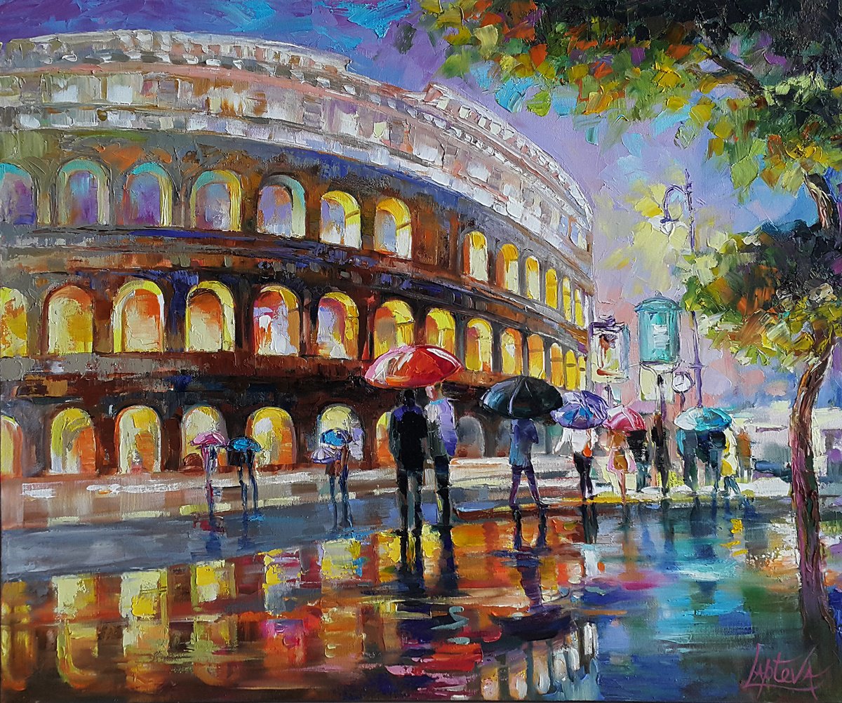 Rome Colosseum Evening by Viktoria Lapteva