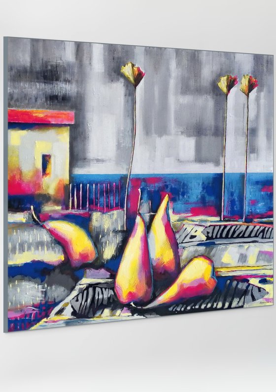 Landscape with pears