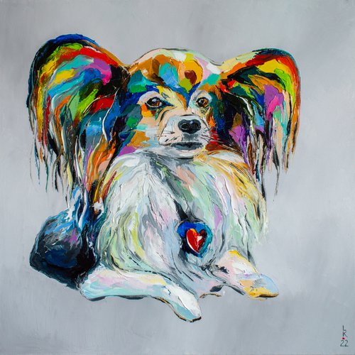 Papillon dog by Liubov Kuptsova
