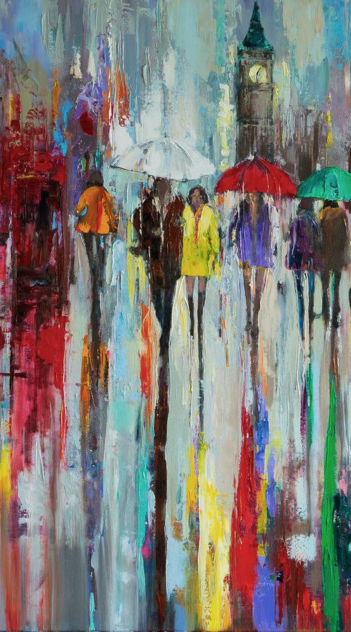 'London In Rain' by Ewa Czarniecka