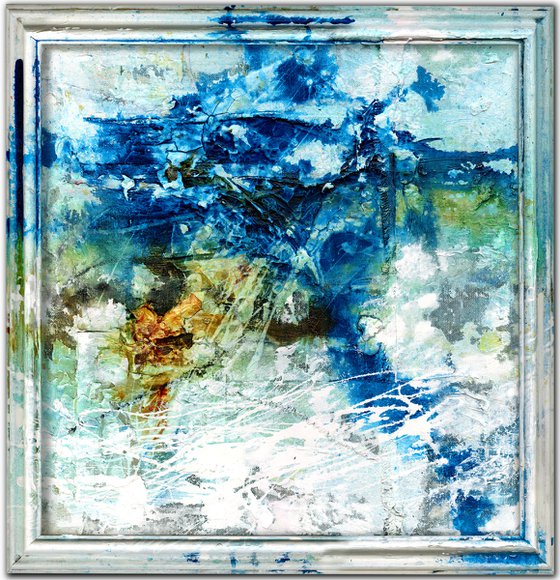 Quiet Whispers 6  - Framed Abstract Painting  by Kathy Morton Stanion