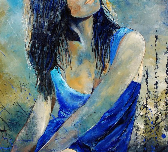 The blue dress