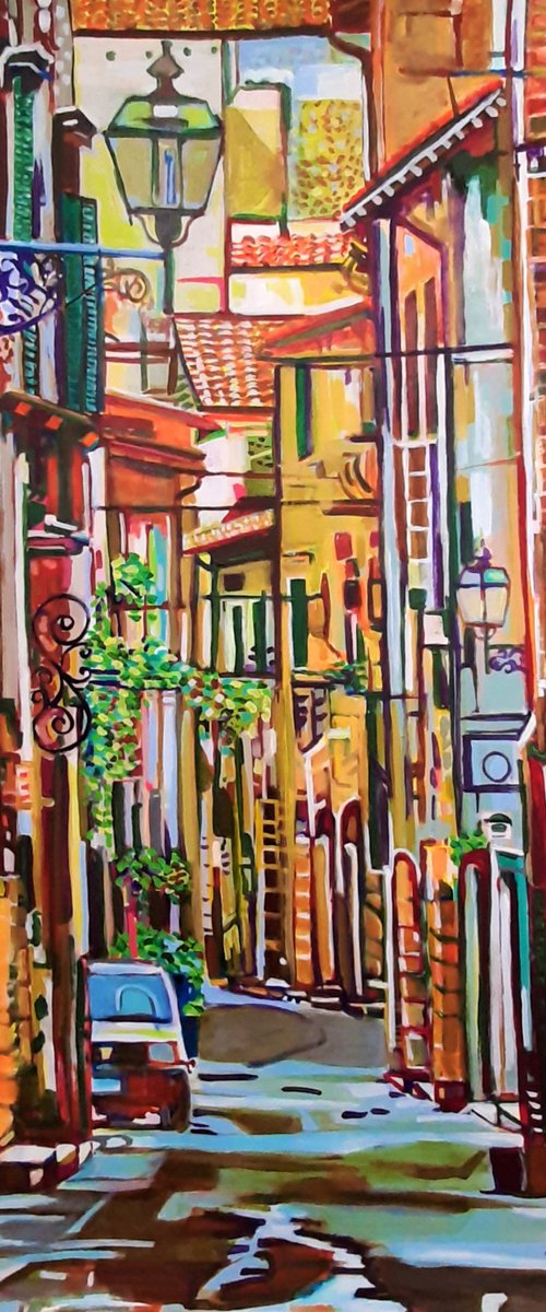 Mediterranean Street  / 99,5 x 66,8 cm by Alexandra Djokic