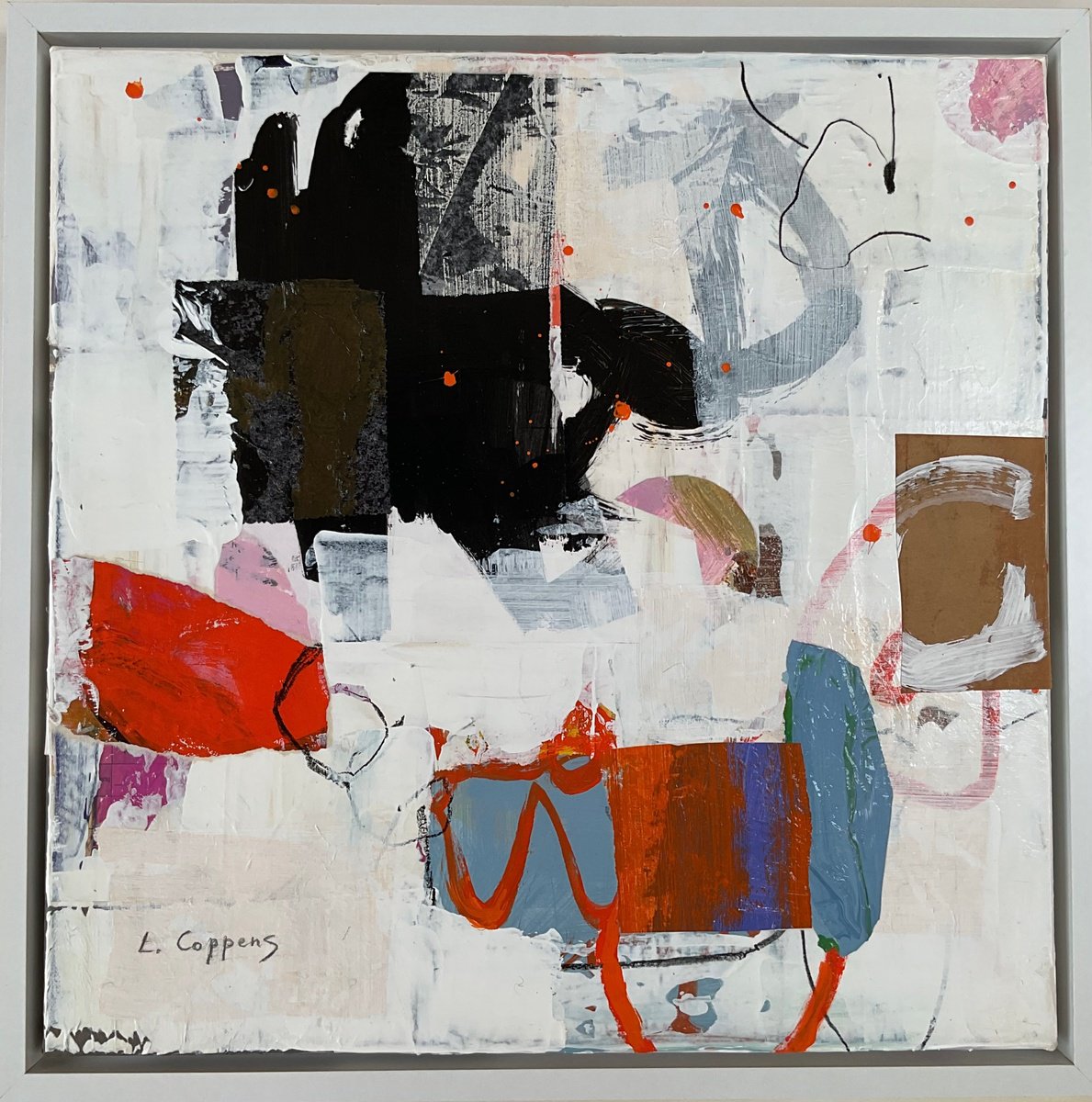 Abstract Painting By Linda Coppens, 17 X 17", Co-2025-05, Original Artwork