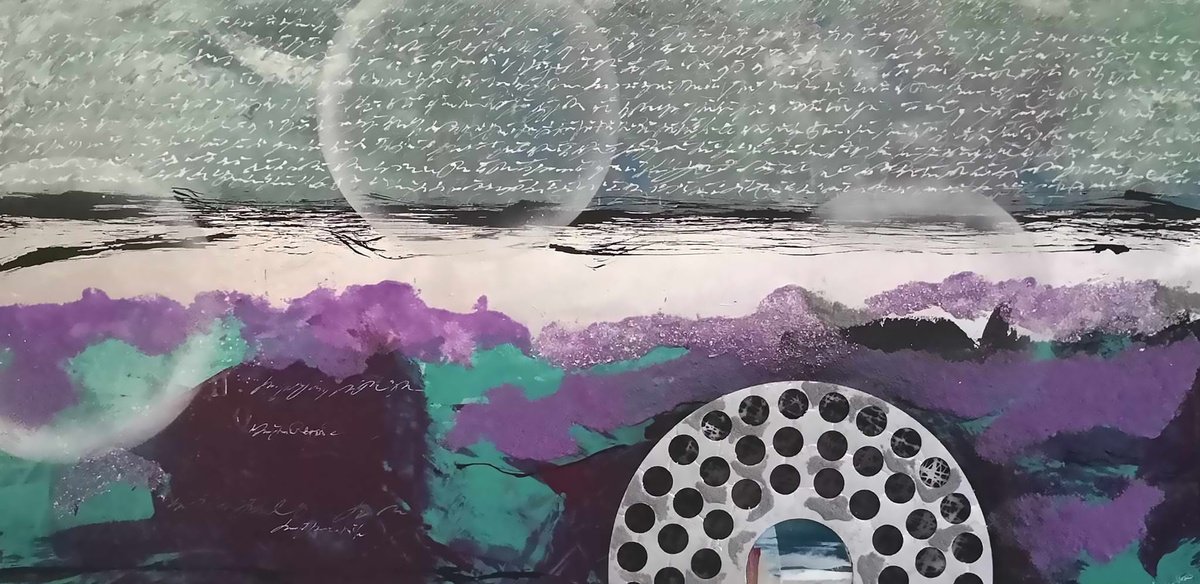 Abstract Painting By Ivana Urso, 47 X 24, Journey Among Words, Original Artwork