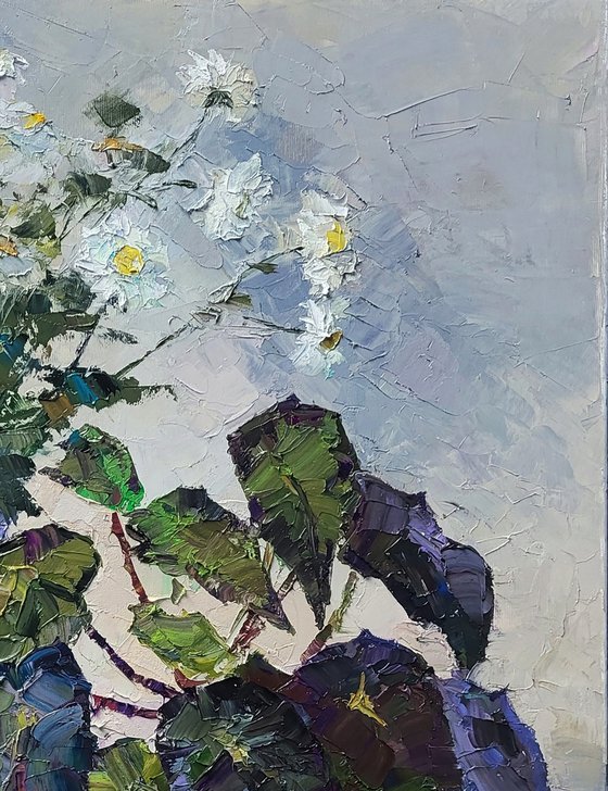 Still Life with Begonia and Daisies