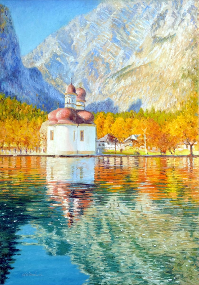 St. Bartholoma (Konigssee / Bavaria) By Richard Mierniczak, 28 X 39, Artwork For Sale On Artfinder