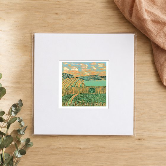 'Sunset over the Fields'