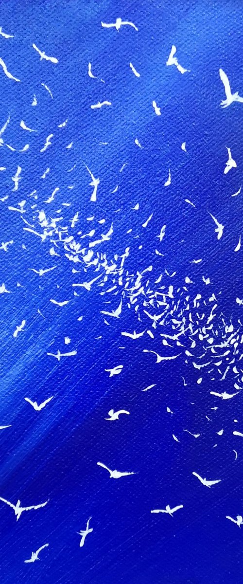 Soul Birds 3 - seascape, blue, small, gorgeous by Mel Graham