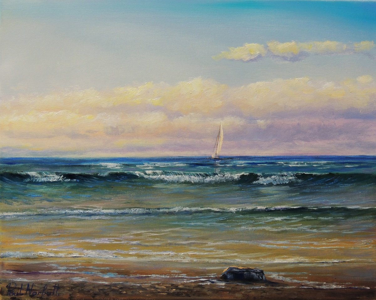 Impressionistic Landscape Oil Painting By Paul Narbutt, 20 X 16", Alone In The World, Original Artwork