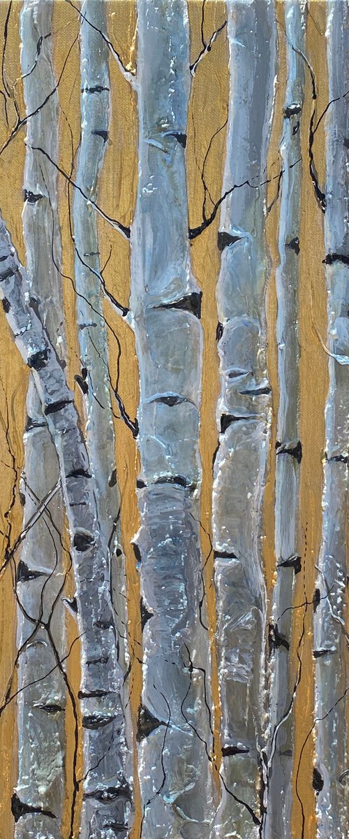 Birch Trees  Monochrome by Lena Owens at OLena Art
