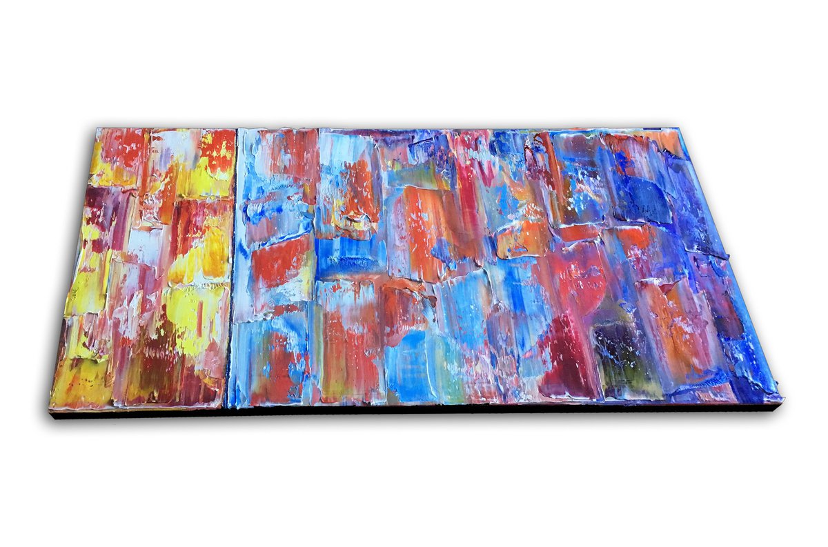 Event Horizon - Original Large PMS Artwork Abstract Oil Painting On Canvas - 48 X 24 Inc... by Preston M. Smith (PMS)